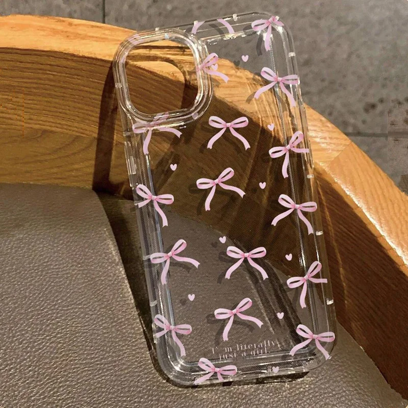 Phone Cases Dior - Schattig Roze Hart Boog Telefoonhoesje voor