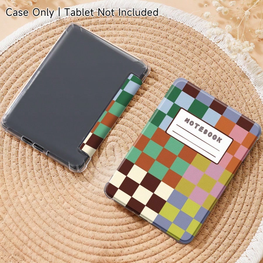 Transparent Thin Case - Meerkleurig raster-notebookpatroon Ultradunne transparante Kindle E-reader