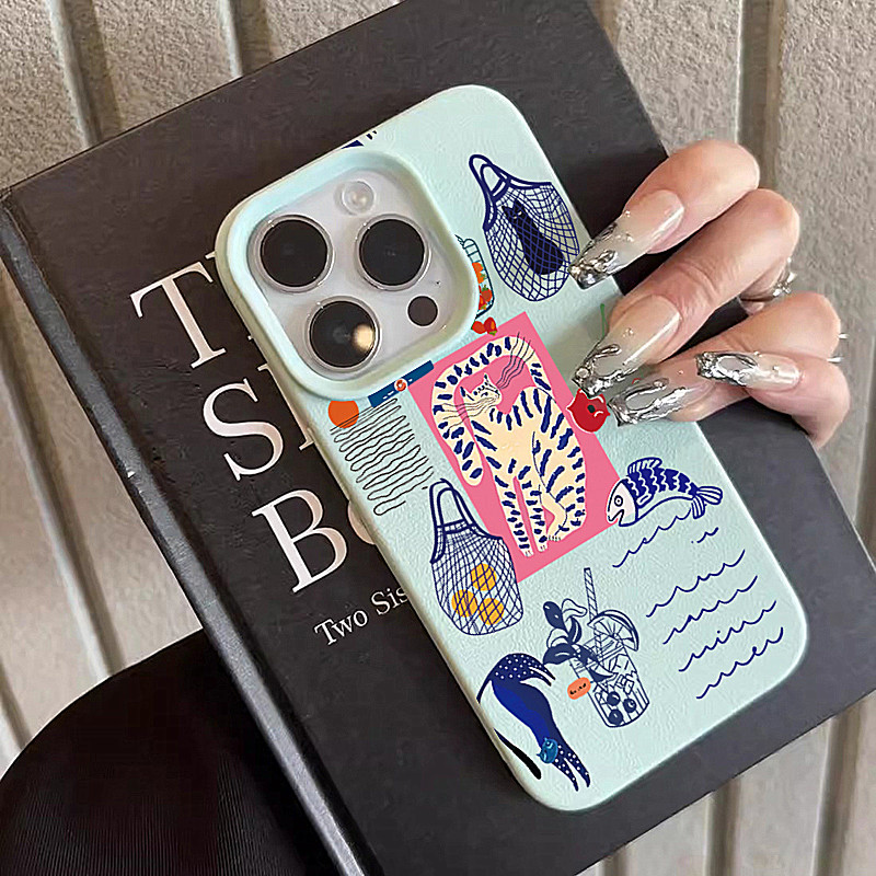 Phone Cases Unique - Schattige kersenkat print telefoonhoesjes voor iPhone