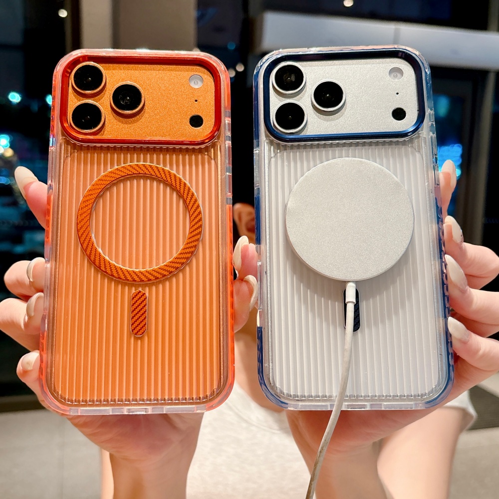 Phone Cases With Camera Cover - Verticale Streep MagSafe Magnetische Telefoonhoes Stootbestendig