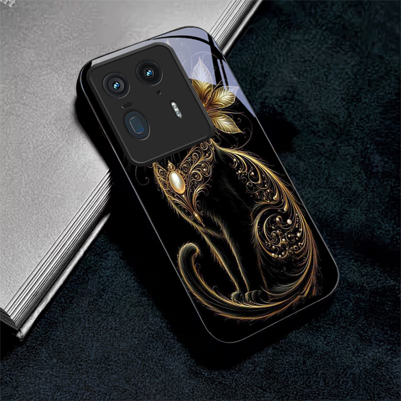 Phone Cases For Motorola - Luxe juwelenversierde zwarte glazen telefoonhoes voor