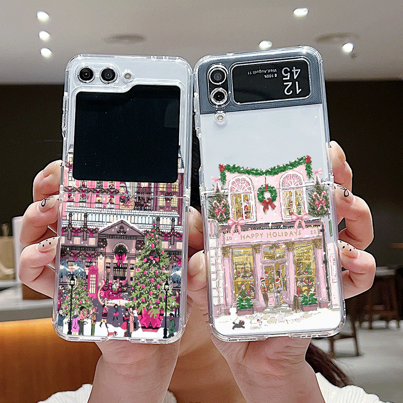 Phone Cases Z Fold 6 - Landelijk gebouw Sneeuwlandschap Kerst Duidelijk telefoonhoesje
