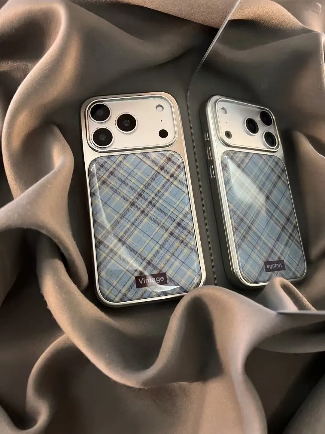 Phone Cases Brown - Japanse en Koreaanse Ins Retro Blauw