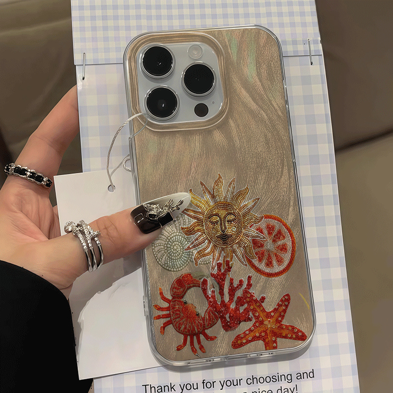 Phone Cases With Camera Cover - Camera beschermhoesje met krab en zeester