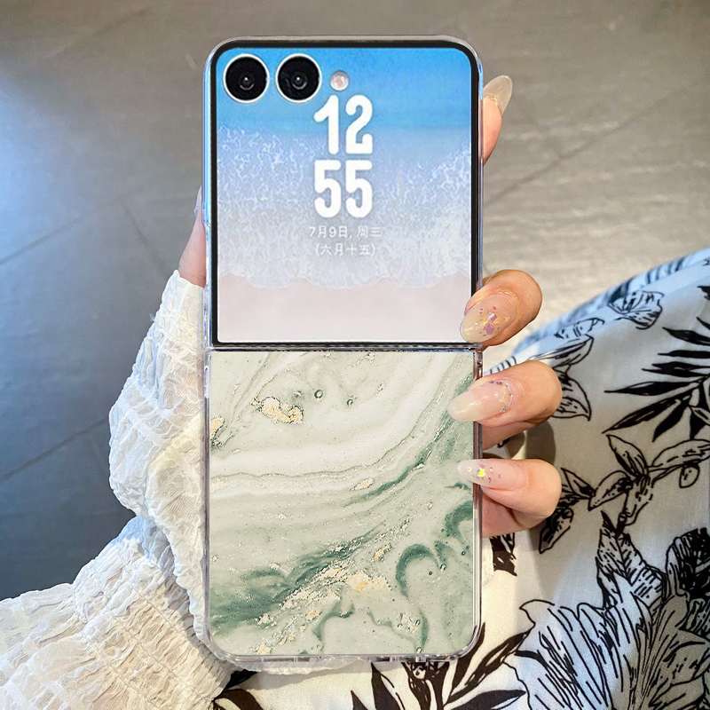 Phone Cases Z Flip 6 - Gouden marmerpatroon telefoonhoesje voor Samsung Galaxy