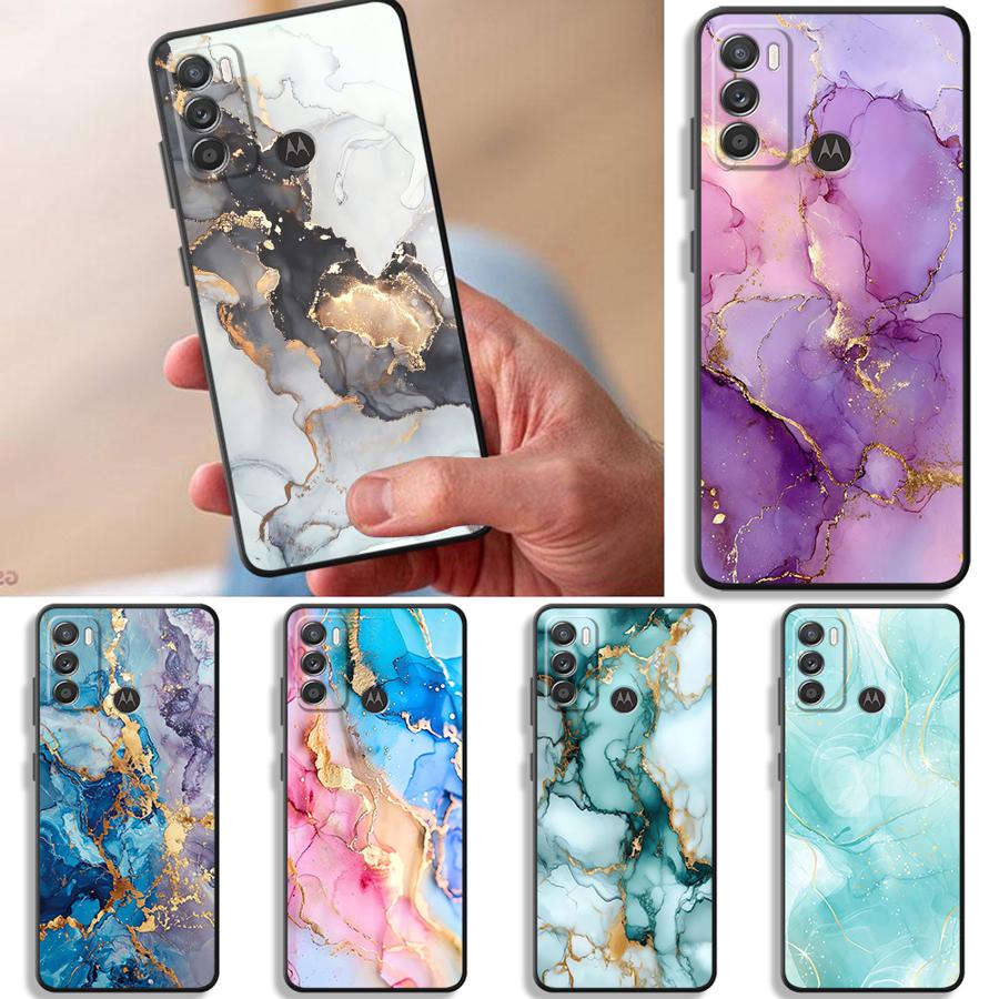 Phone Cases For Motorola - Telefoonhoesje gekleurd marmer voor Motorola Moto