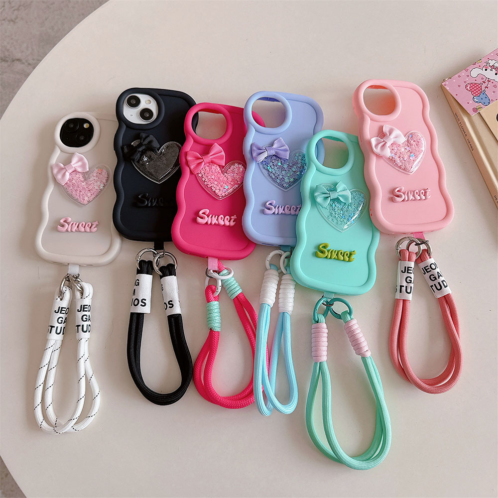 Phone Cases Nyc - Love Heart Bow Golvend Zacht Telefoonhoesje