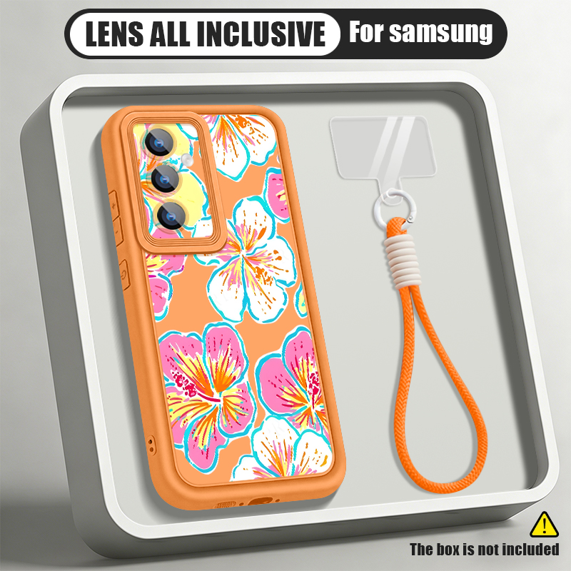 Phone Cases Galaxy A17 - Bloemenpatroon Lanyard Telefoonhoesje Voor Samsung Galaxy