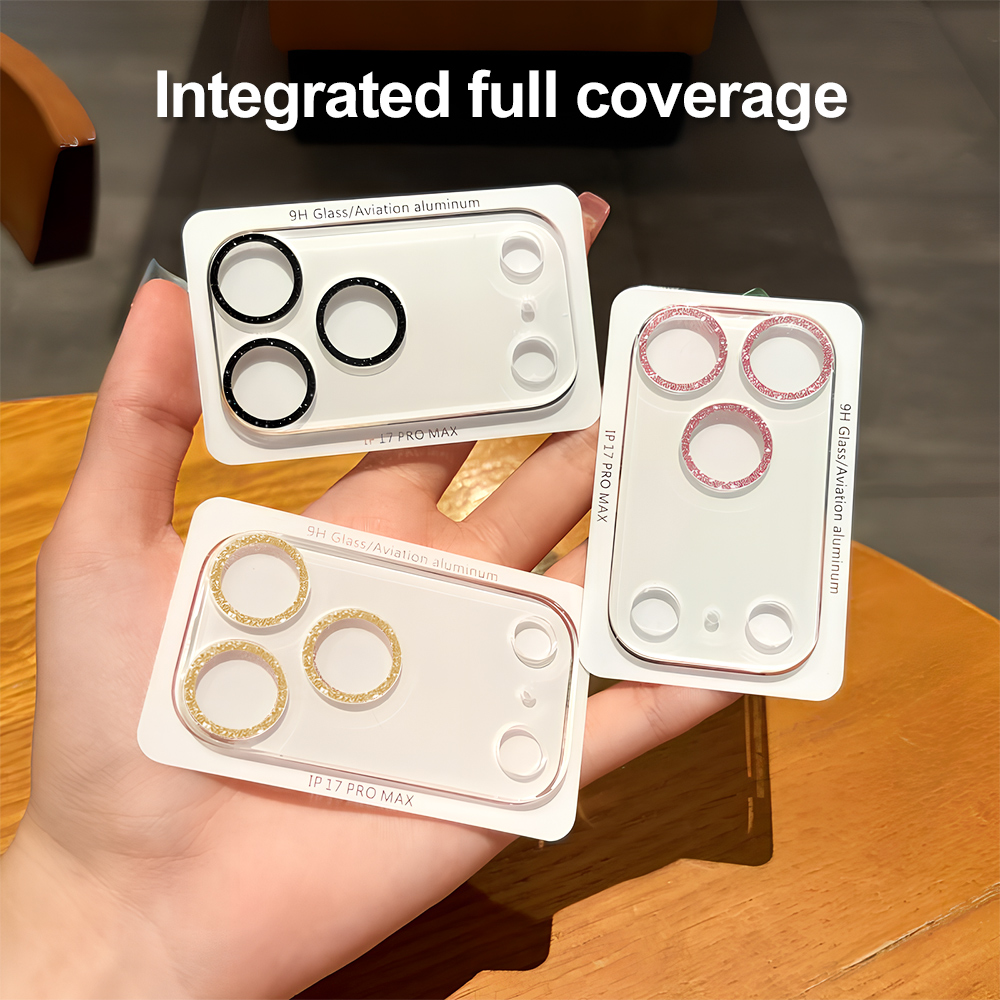 Transparent Thin Case - Glitter Camera Lensbeschermer voor iPhone 17