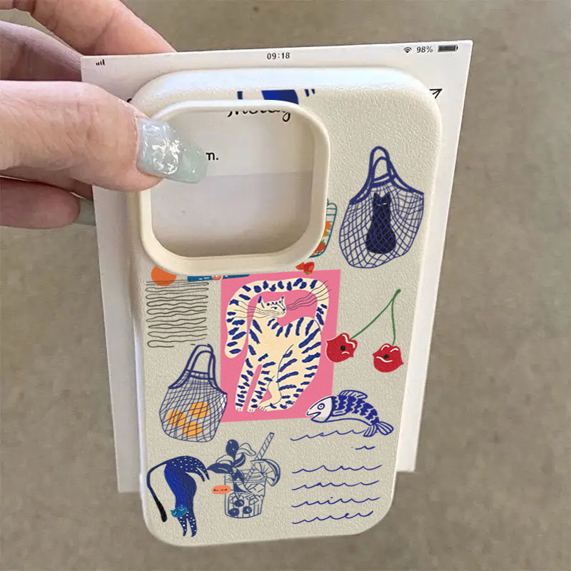 Schattige kersenkat print tele - Phone Cases Unique recensie en prijs