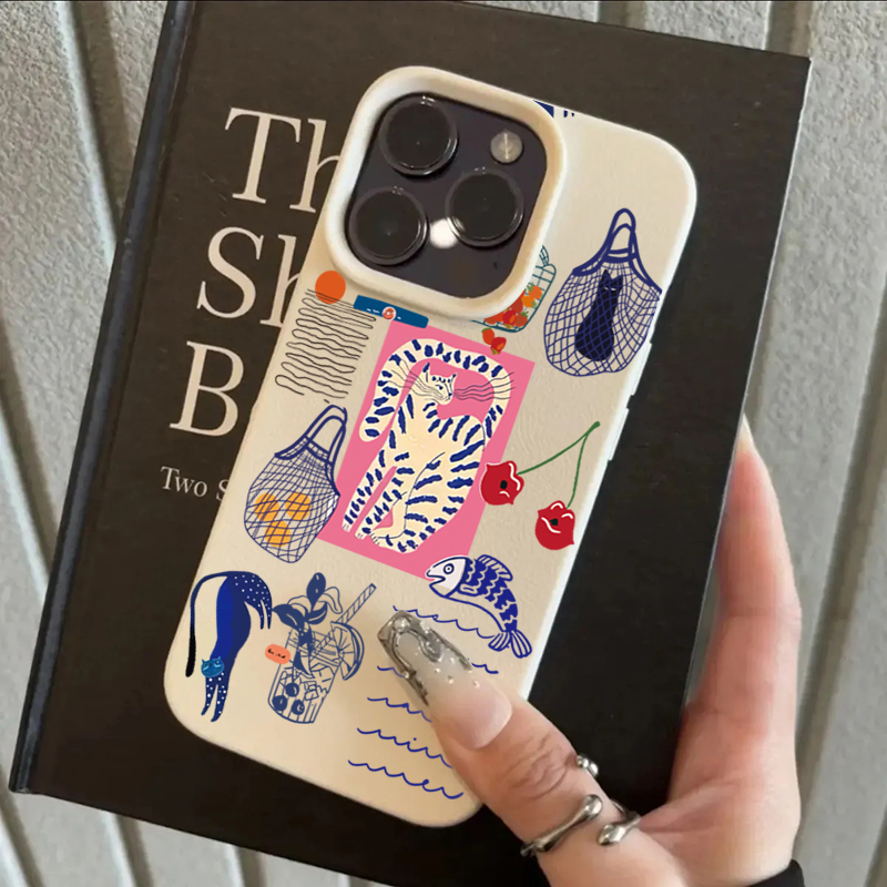 Schattige kersenkat print tele - Phone Cases Unique recensie en prijs