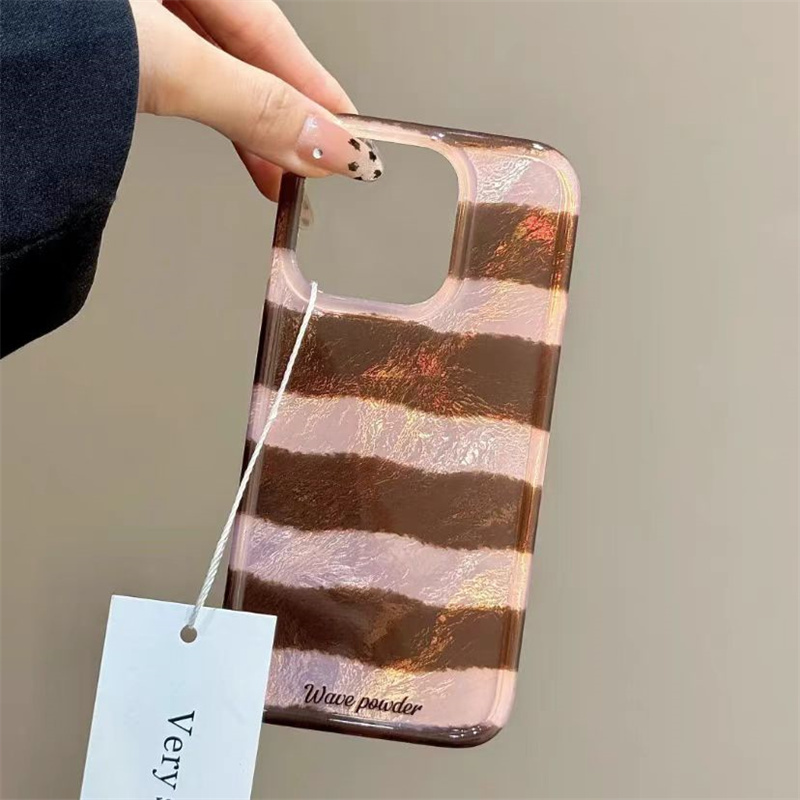 Bruine streep print tinfoil te - Phone Cases Brown recensie en prijs
