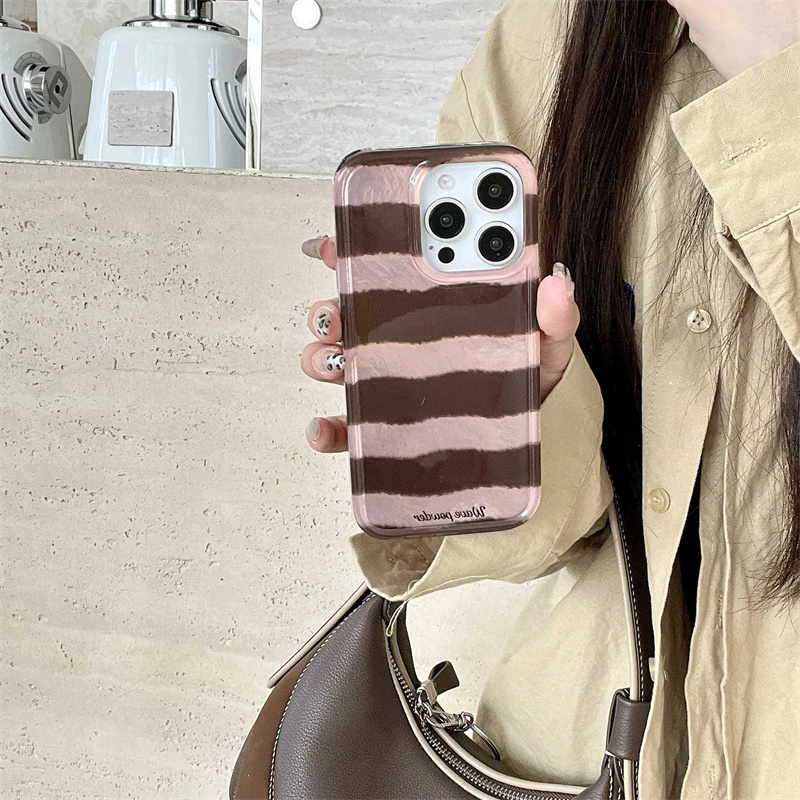 Bruine streep print tinfoil te - Phone Cases Brown recensie en prijs