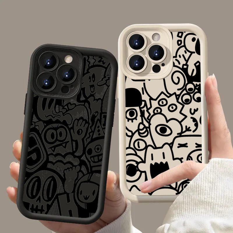 Zwarte Graffiti Telefoonhoesje - Phone Cases With Camera Cover recensie en prijs