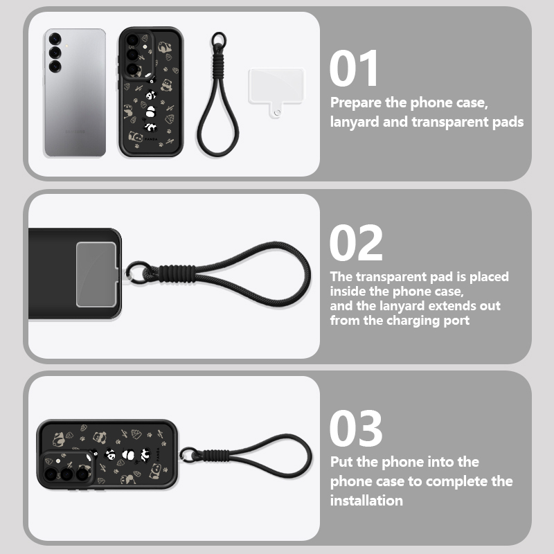 Cartoon Panda Patroon Lanyard  - Phone Cases Galaxy A17 recensie en prijs