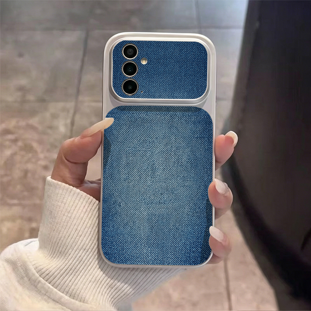 Retro blauwe denim PU lederen  - Phone Cases With Camera Cover recensie en prijs